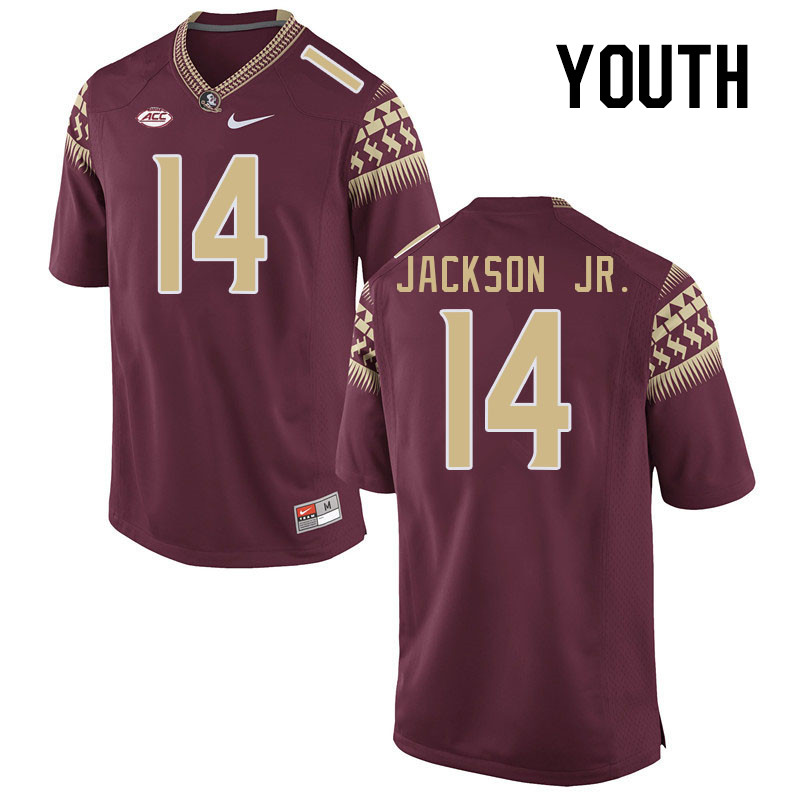 Youth #14 Darrell Jackson Jr. Florida State Seminoles College Football Jerseys Stitched-Garnet - Click Image to Close